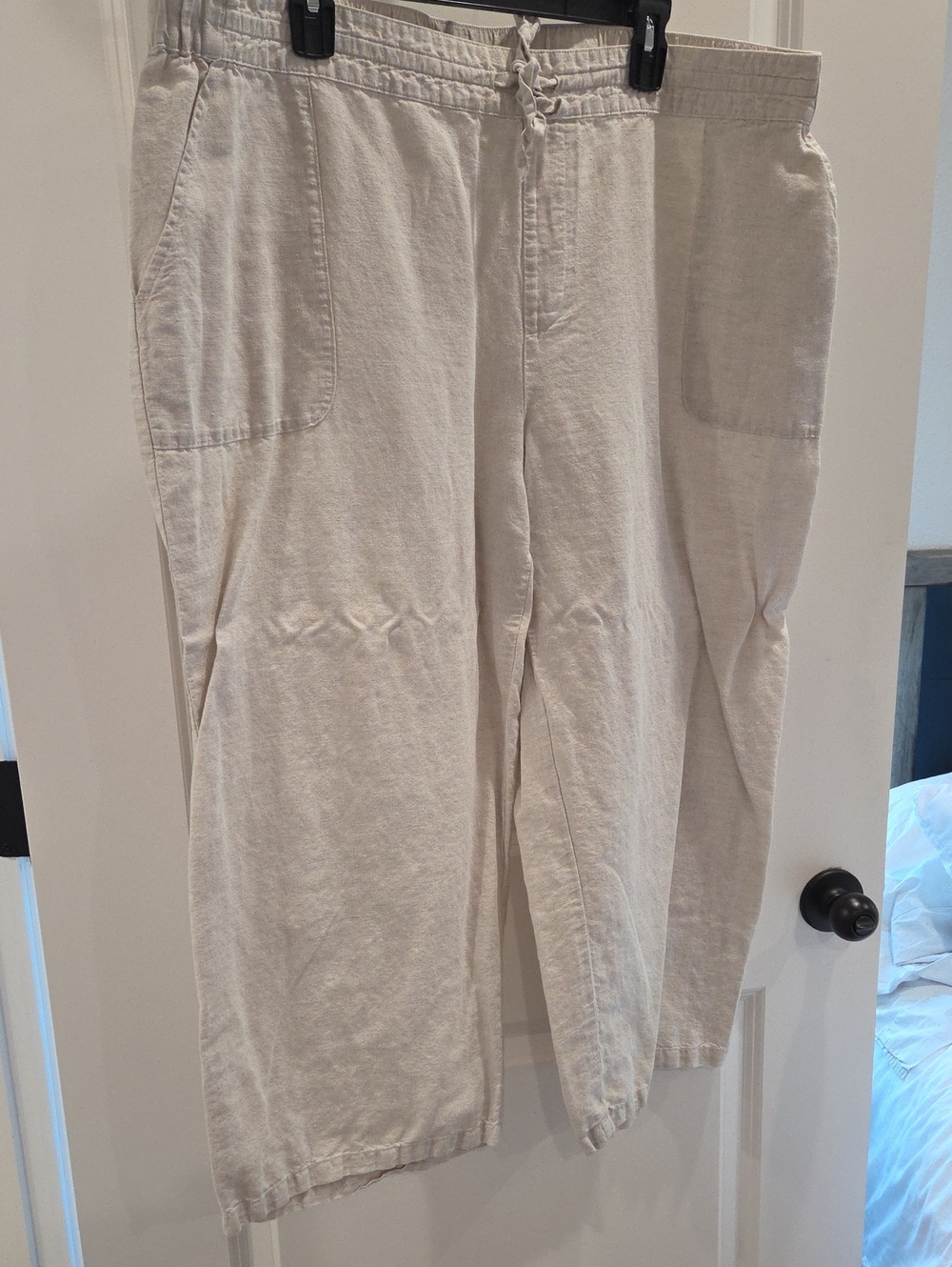 Liz Claiborne Men's Drawstring Natural Linen Capris